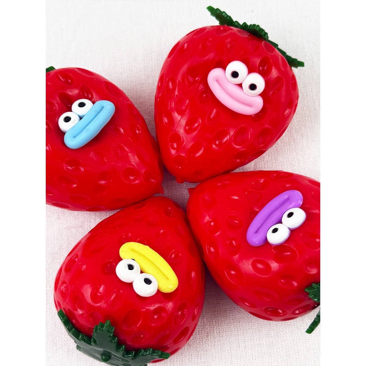Strawberry Squeeze Toy with Face