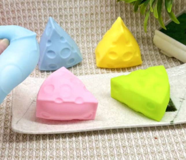Square Cheese squishy toy Stress Relief Toy-5CM: Cheese triangle