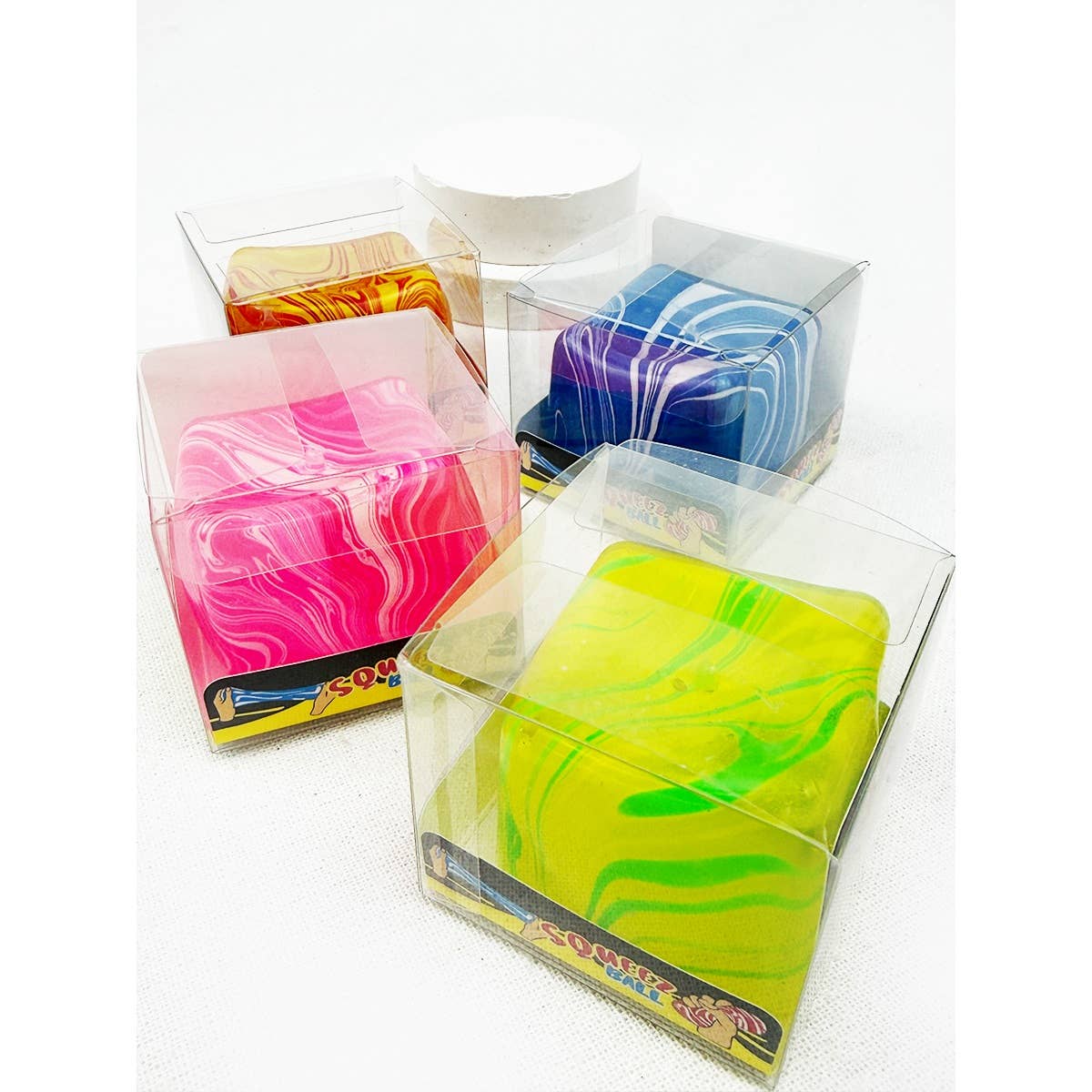 Fluid Pattern Squeeze Cube Slime: MIX COLOR / ONE(12)
