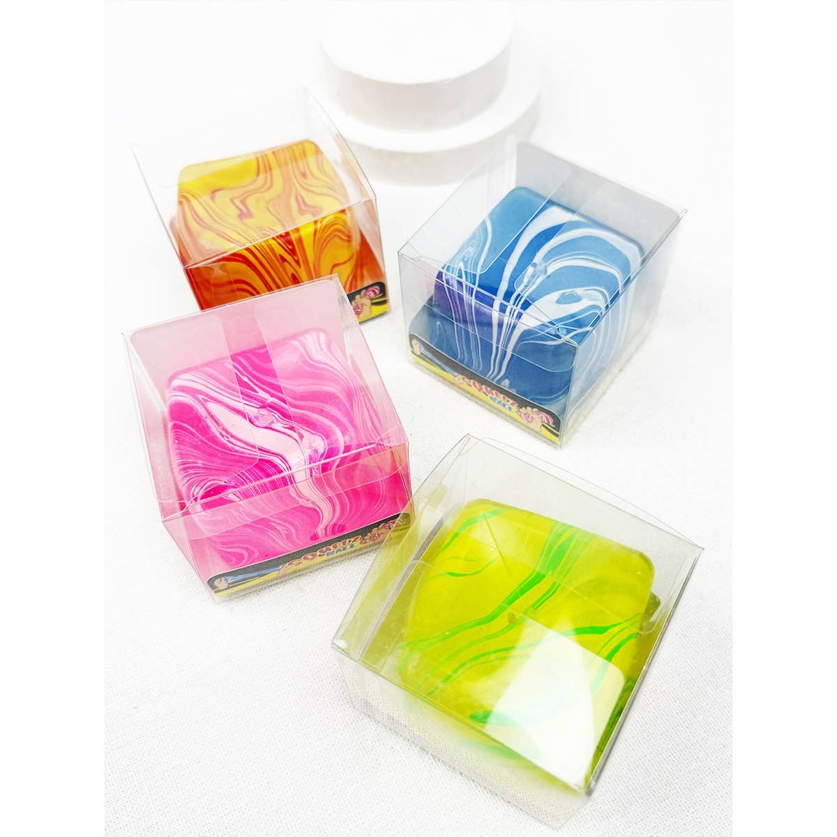 Fluid Pattern Squeeze Cube Slime: MIX COLOR / ONE(12)