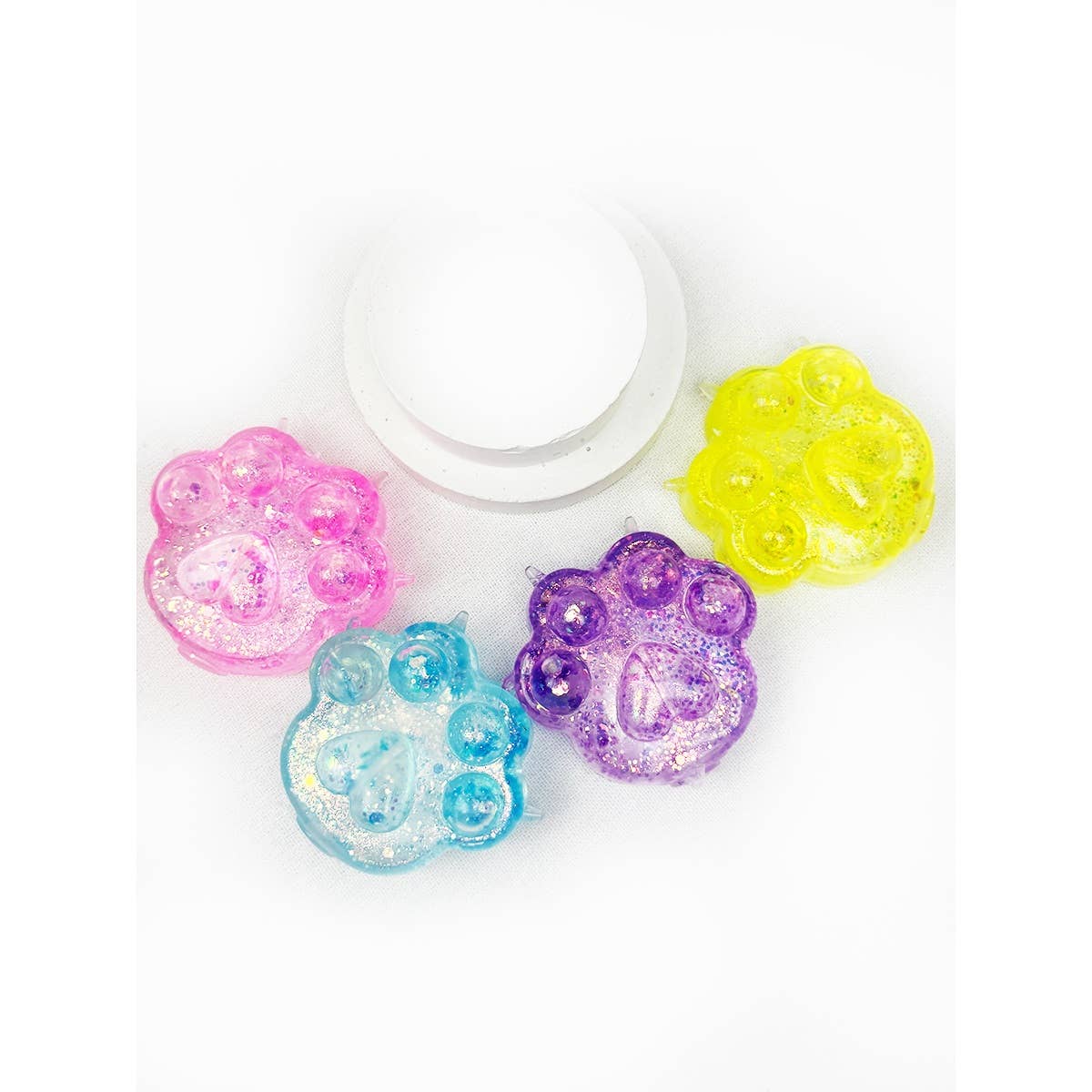 Large Sugary Glittered Paw Squishy Toy: MIX COLOR / ONE(12)