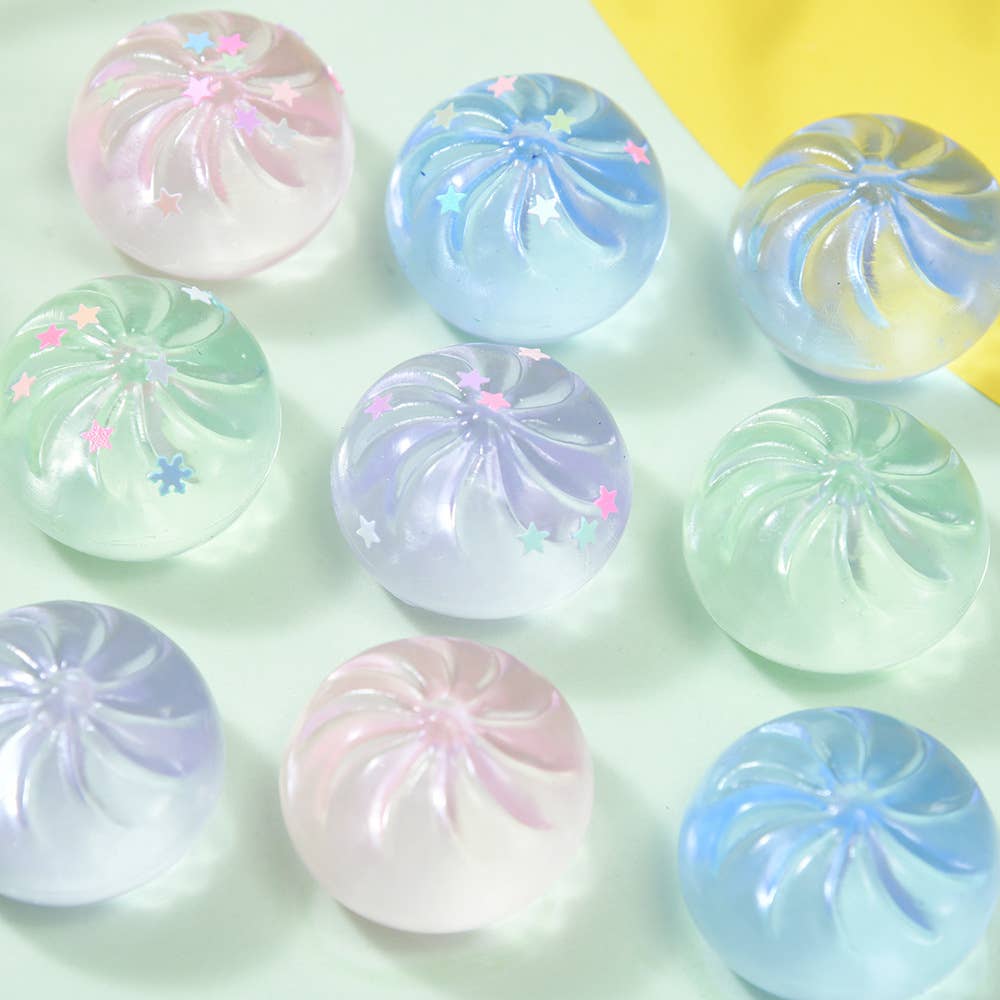 Mini maltose dumpling squishy toy for stress relief-4pack: Solid