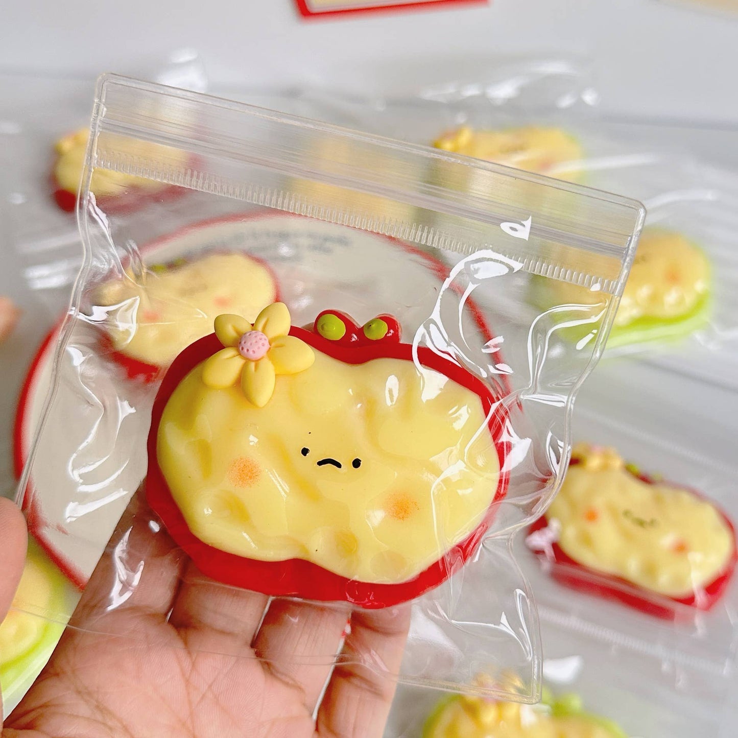 Cute Red Apple Stress Relief  Taba Squishy Toy : Green