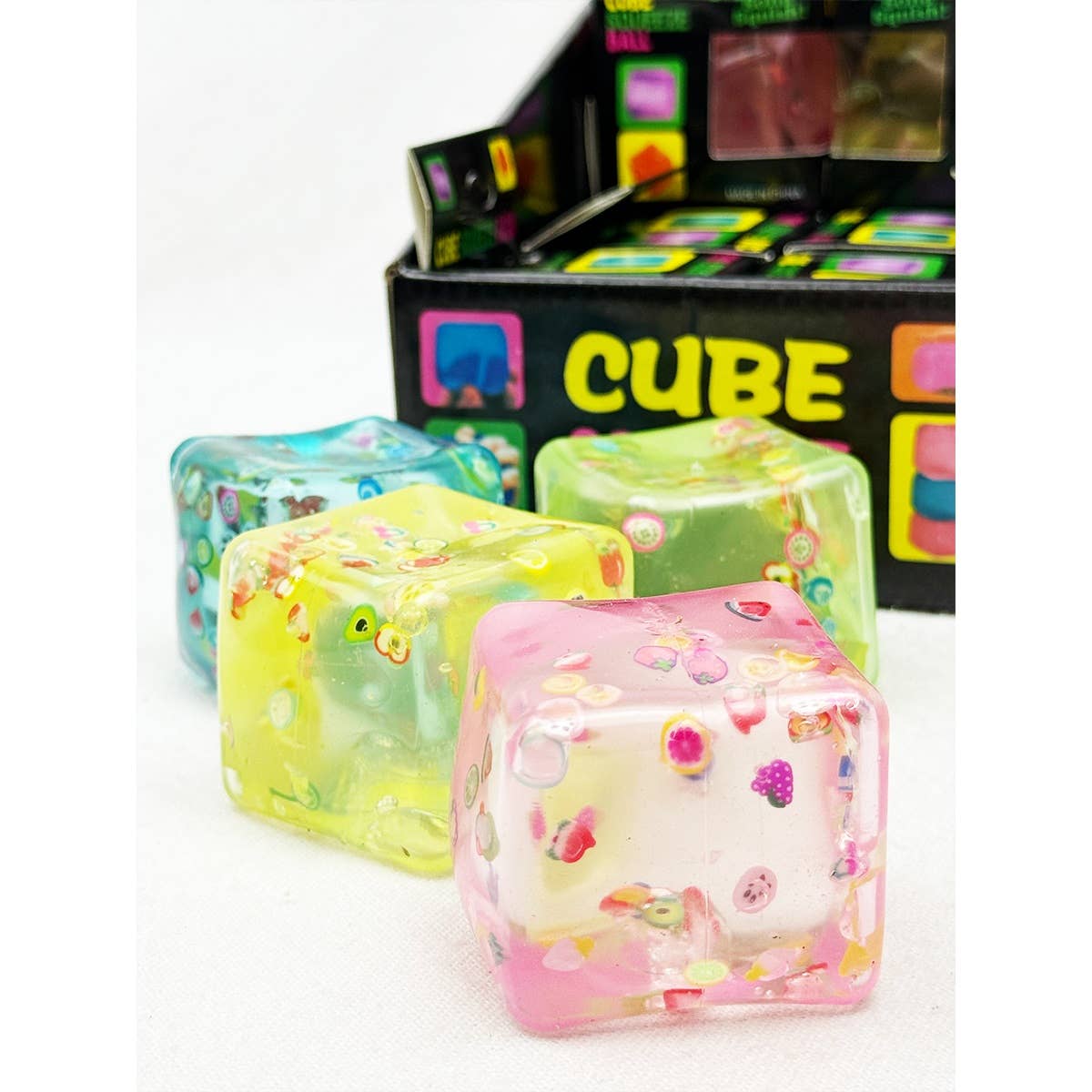 Satisfying Fruit Ice Cube Squishy Toy: MIX COLOR / ONE(12)