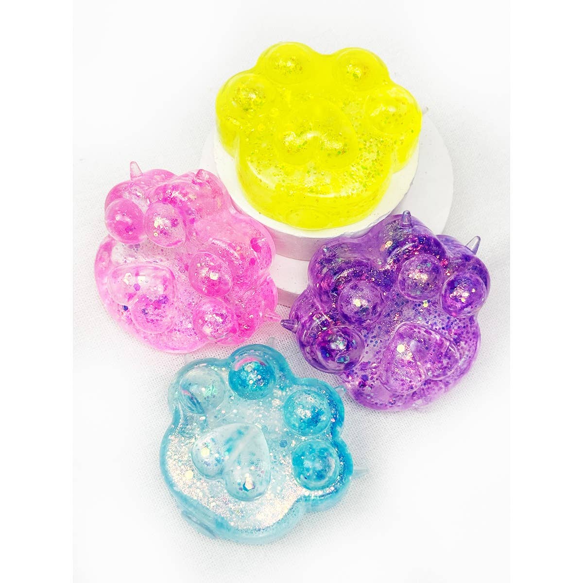 Large Sugary Glittered Paw Squishy Toy: MIX COLOR / ONE(12)