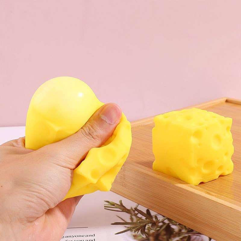 Square Cheese squishy toy Stress Relief Toy-5CM: Cheese triangle