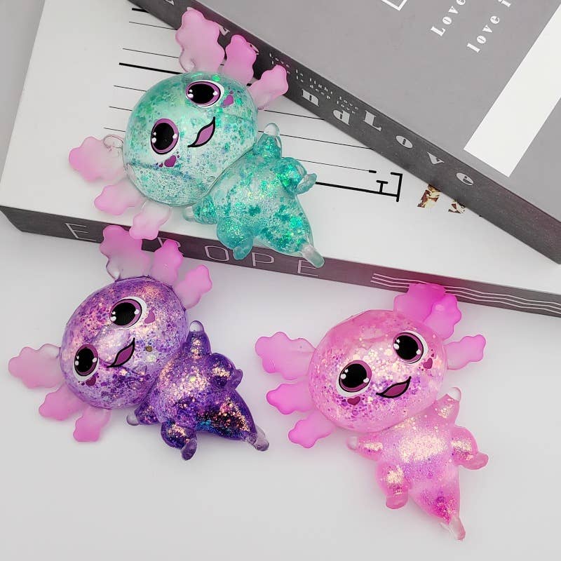 Maltose Glitter cute Salamander squishy toy-Random Color: 1
