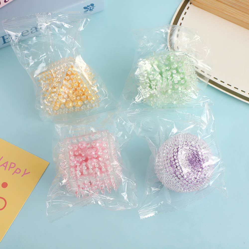 3D Maltose Squeeze Ball Geometric squishy toy-random shape: Pearl