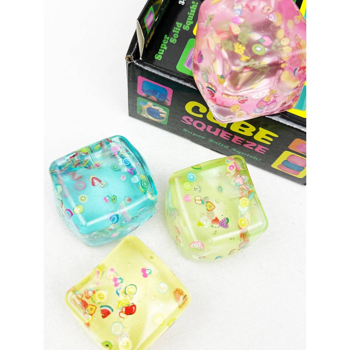Satisfying Fruit Ice Cube Squishy Toy: MIX COLOR / ONE(12)
