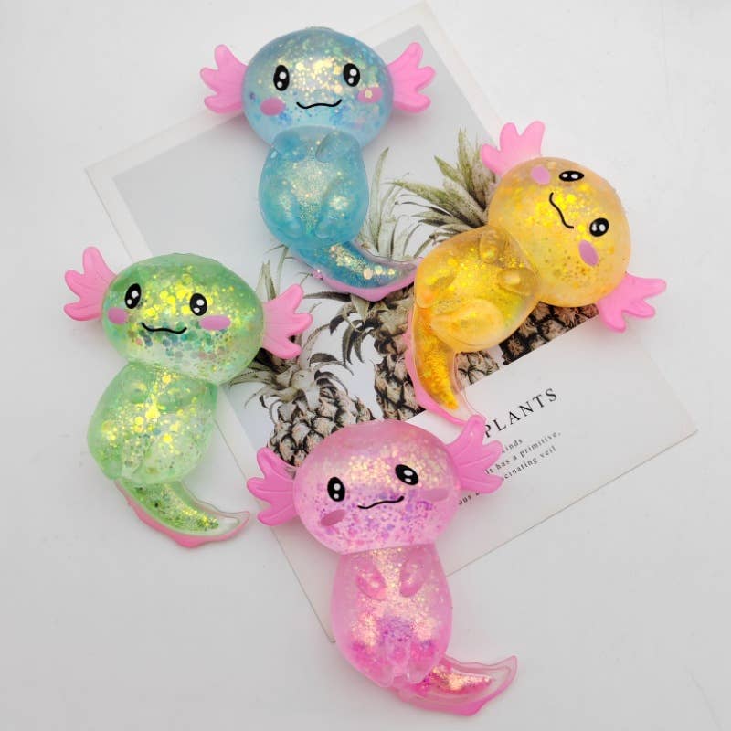 Maltose Glitter cute Salamander squishy toy-Random Color: 1