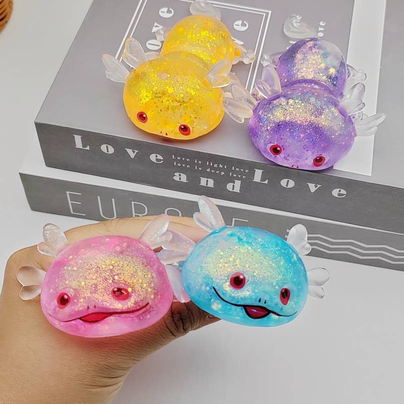 Maltose Glitter cute Salamander squishy toy-Random Color: 1