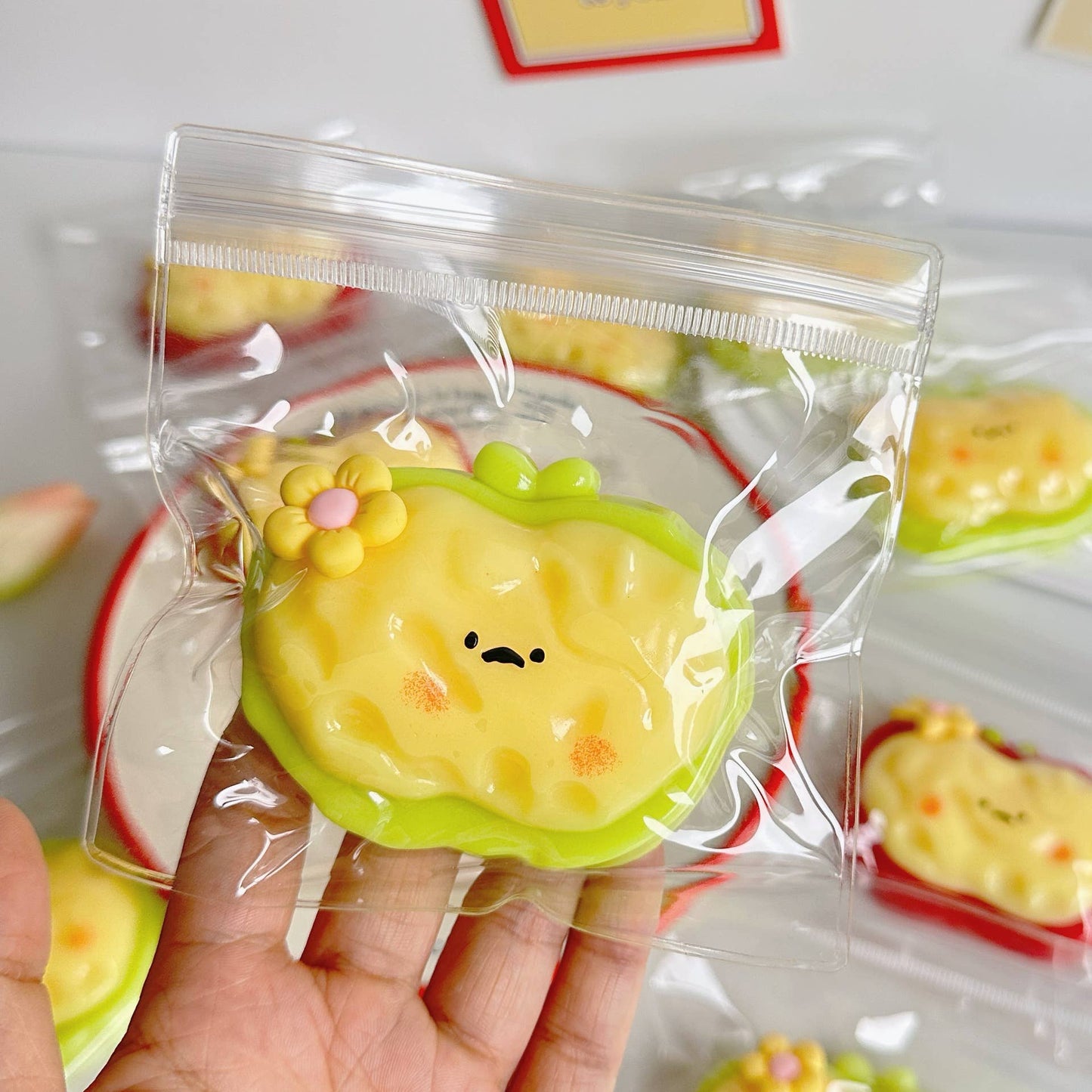 Cute Red Apple Stress Relief  Taba Squishy Toy : Green