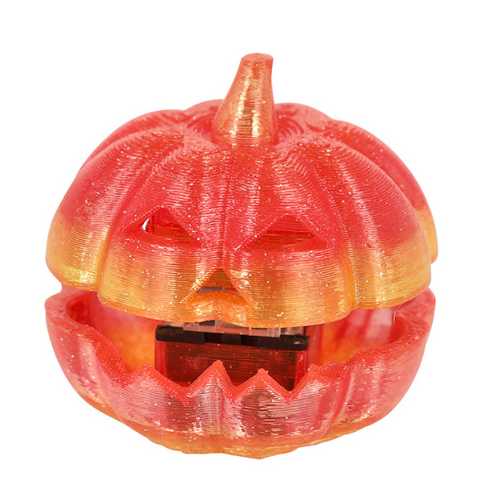 1 1/2" 3D-Printed Bright Orange Pumpkin Clicker Fidget