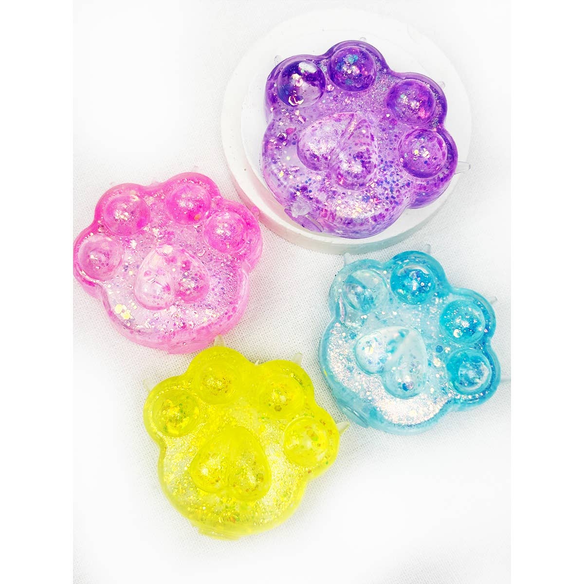 Large Sugary Glittered Paw Squishy Toy: MIX COLOR / ONE(12)