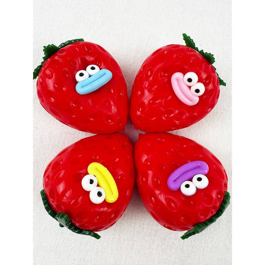 Strawberry Squeeze Toy with Face