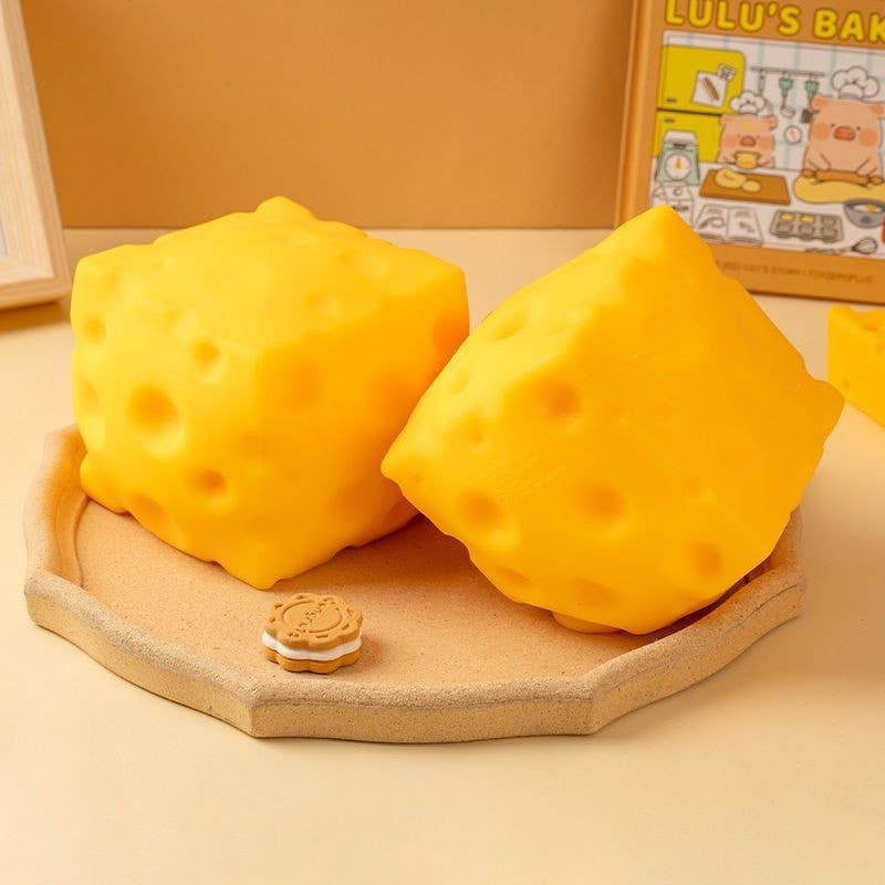 Square Cheese squishy toy Stress Relief Toy-5CM: Cheese triangle