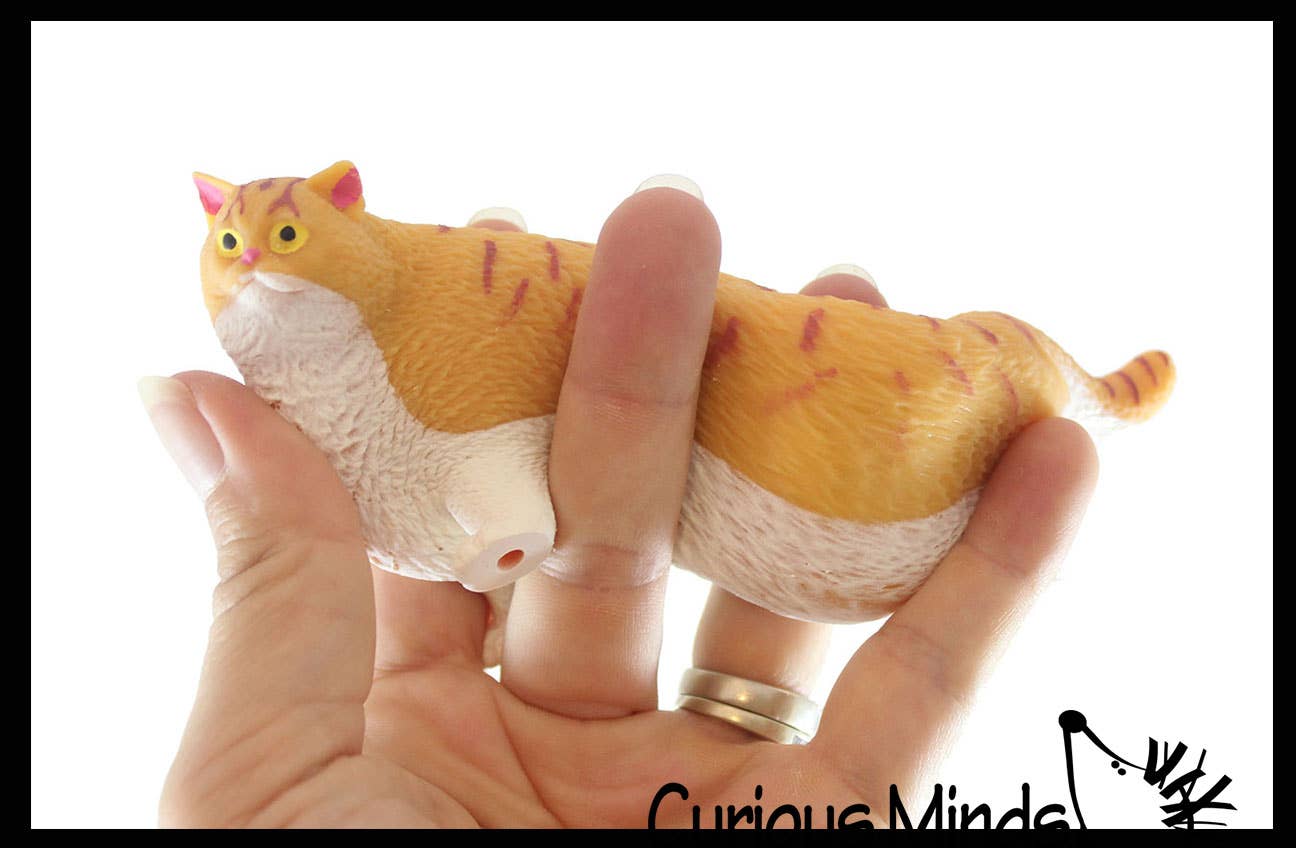 1 Fat Stretchy Cat Crushed Bead Sand Filled - Kitty Lover Se