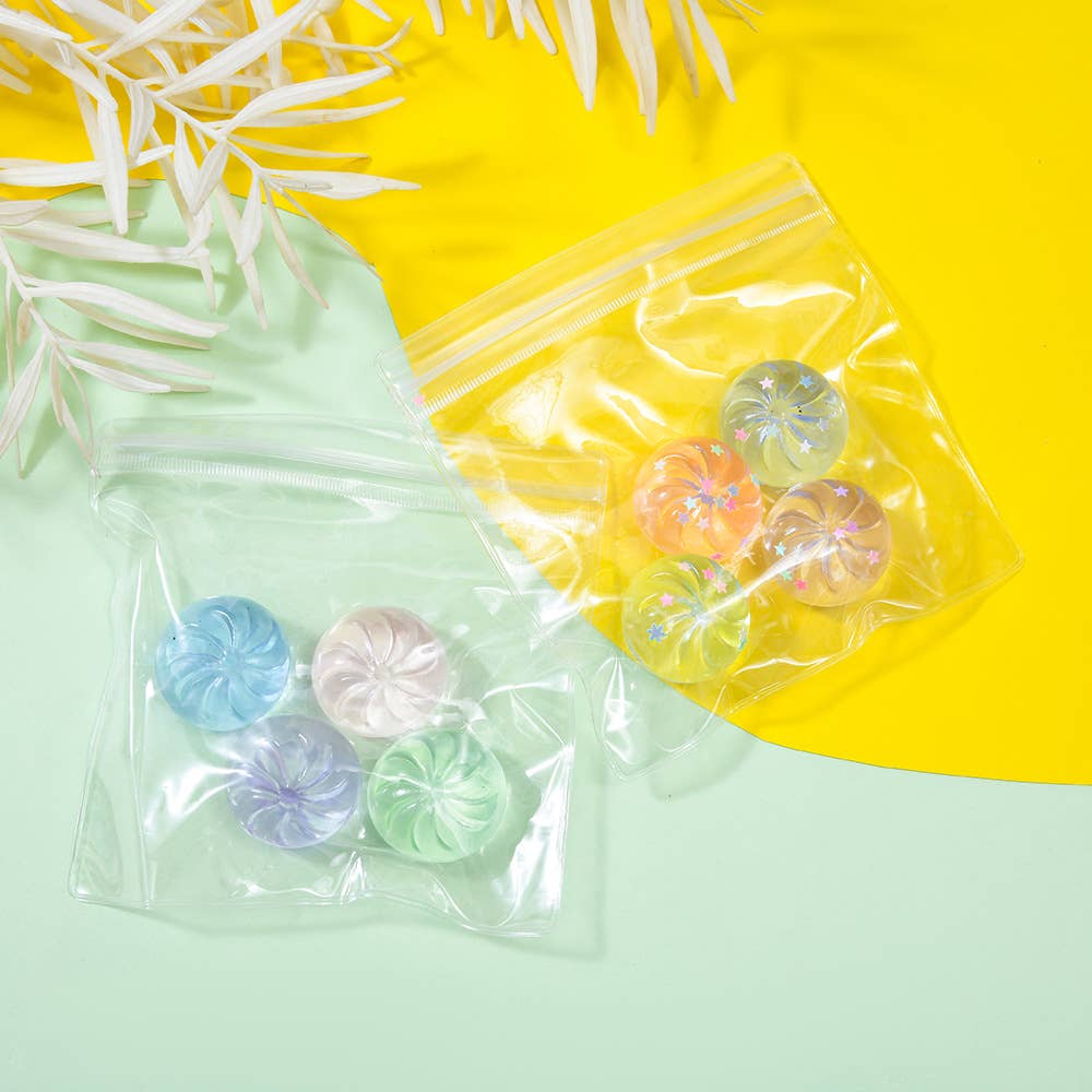 Mini maltose dumpling squishy toy for stress relief-4pack: Solid