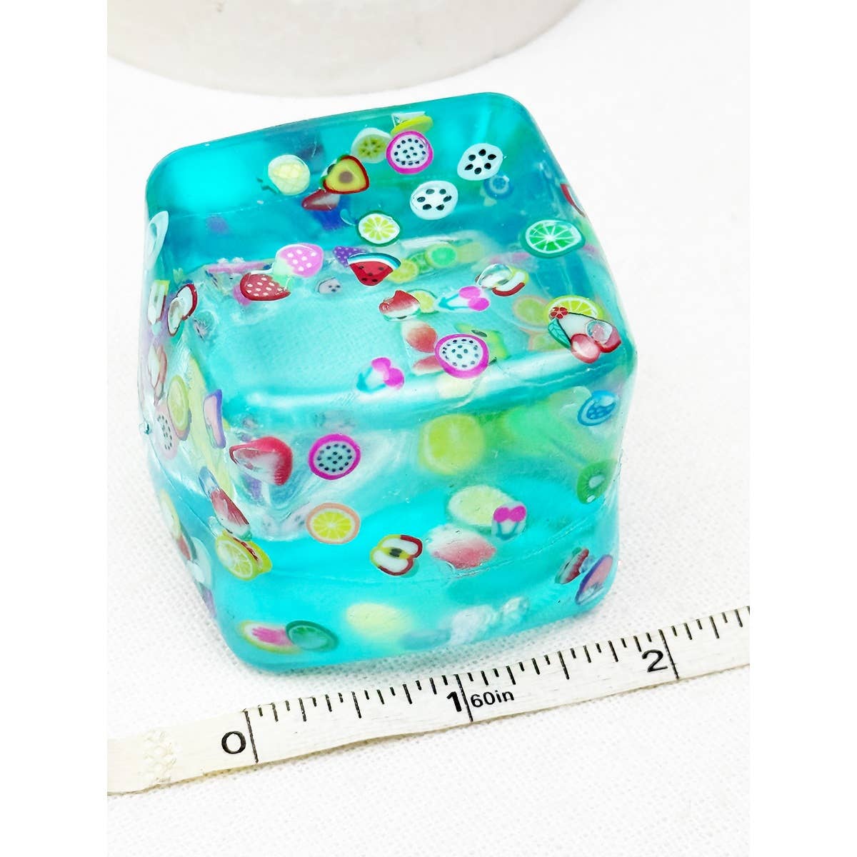 Satisfying Fruit Ice Cube Squishy Toy: MIX COLOR / ONE(12)