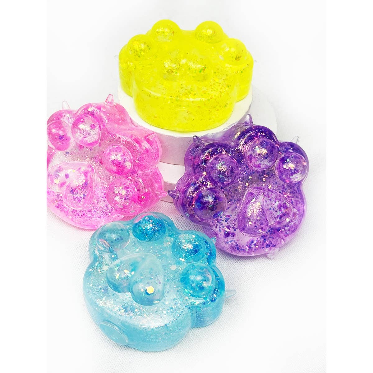 Large Sugary Glittered Paw Squishy Toy: MIX COLOR / ONE(12)