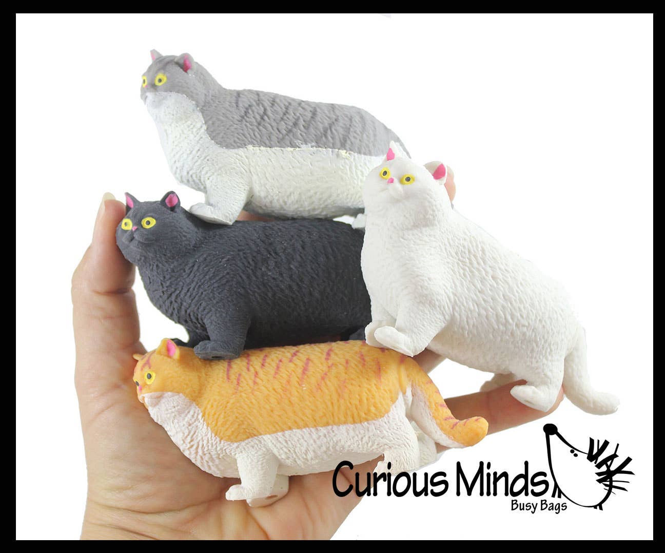 1 Fat Stretchy Cat Crushed Bead Sand Filled - Kitty Lover Se