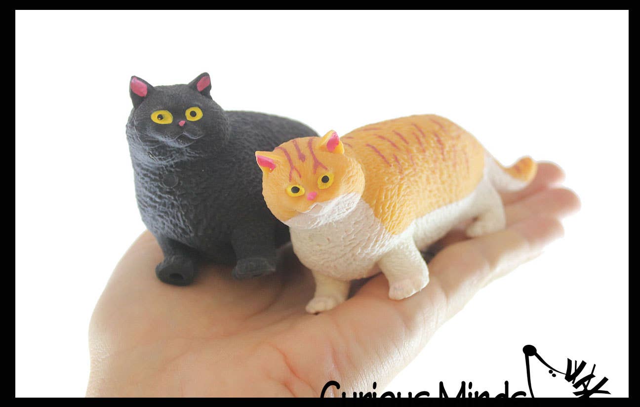 1 Fat Stretchy Cat Crushed Bead Sand Filled - Kitty Lover Se